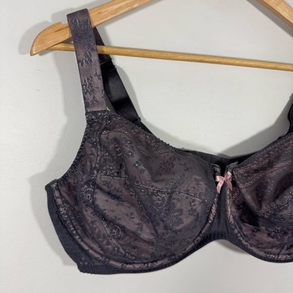 Rosa Faia Fleur Underwire Bra 44E Grey Pink Lace Overlay Anita Lingerie EUC - Picture 3 of 12